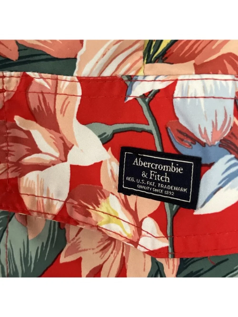 Abercrombie Swim Shorts Mens 34 Trunks Mesh Lined Tropical Print EUC